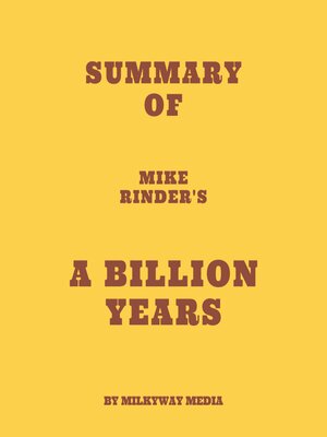 cover image of Summary of Mike Rinder's a Billion Years